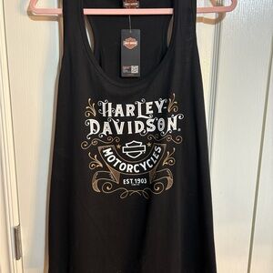 Harley-Davidson Black and Gold Graphic Tank